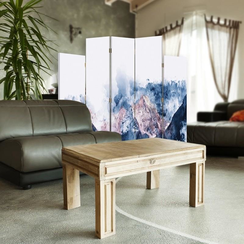 Decorative Aizslietnis, 5 paneļi, Divpusējs, 360 ° rotējošas eņģes, kanva, Mountain Landscape 