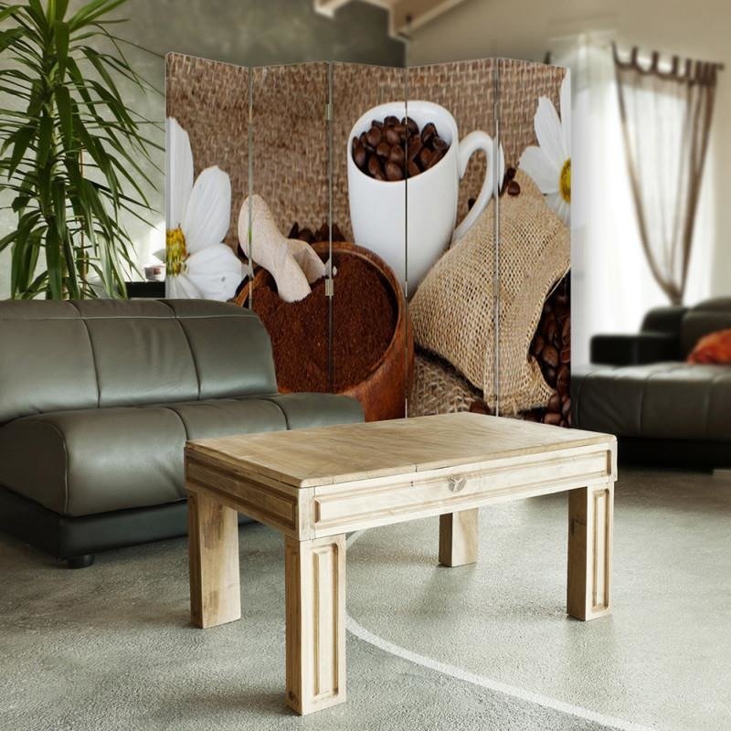 Aizslietnis, 5 paneļi, Divpusējs, 360 ° rotējošas eņģes, kanva, Coffee, Ground 