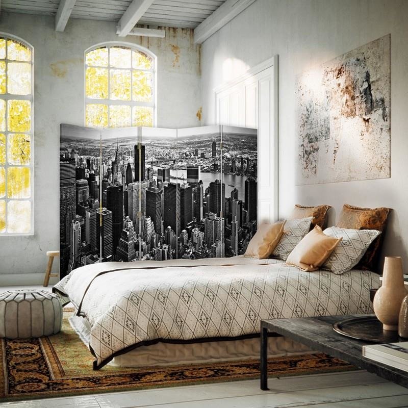 Aizslietnis, 5 paneļi, Divpusējs, 360 ° rotējošas eņģes, kanva, Manhattan 
