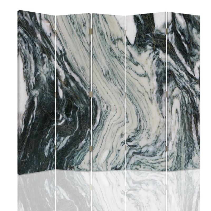 Aizslietnis, 5 paneļi, Divpusējs, 360 ° rotējošas eņģes, kanva, Marble 