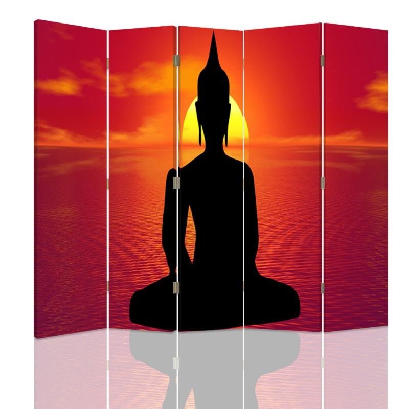 Aizslietnis, 5 paneļi, Divpusējs, 360 ° rotējošas eņģes, kanva, Meditation Buddy 