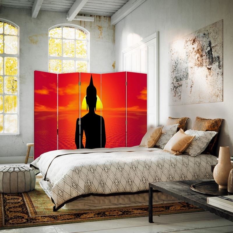 Aizslietnis, 5 paneļi, Divpusējs, 360 ° rotējošas eņģes, kanva, Meditation Buddy 