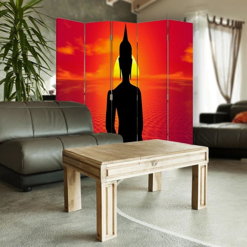 Aizslietnis, 5 paneļi, Divpusējs, 360 ° rotējošas eņģes, kanva, Meditation Buddy 