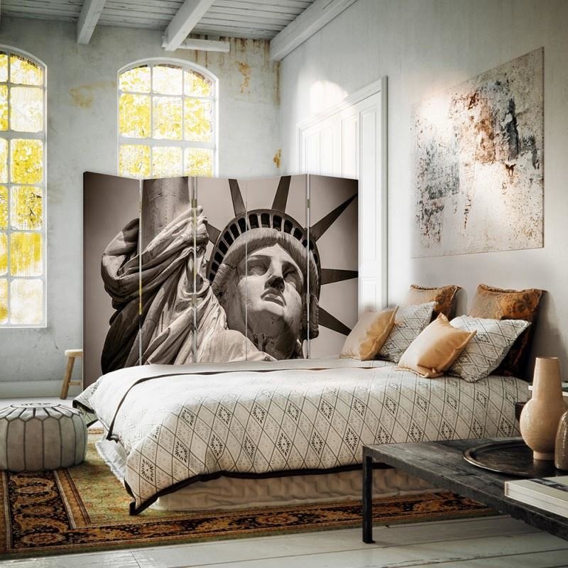 Aizslietnis, 5 paneļi, Divpusējs, 360 ° rotējošas eņģes, kanva, Monumental Statue Of Liberty 