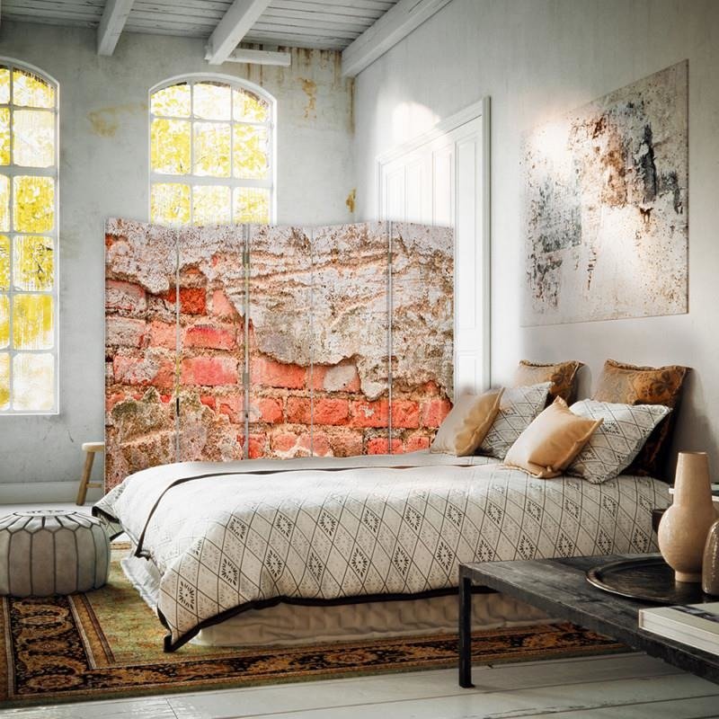 Aizslietnis, 5 paneļi, Divpusējs, 360 ° rotējošas eņģes, kanva, Brick Wall 