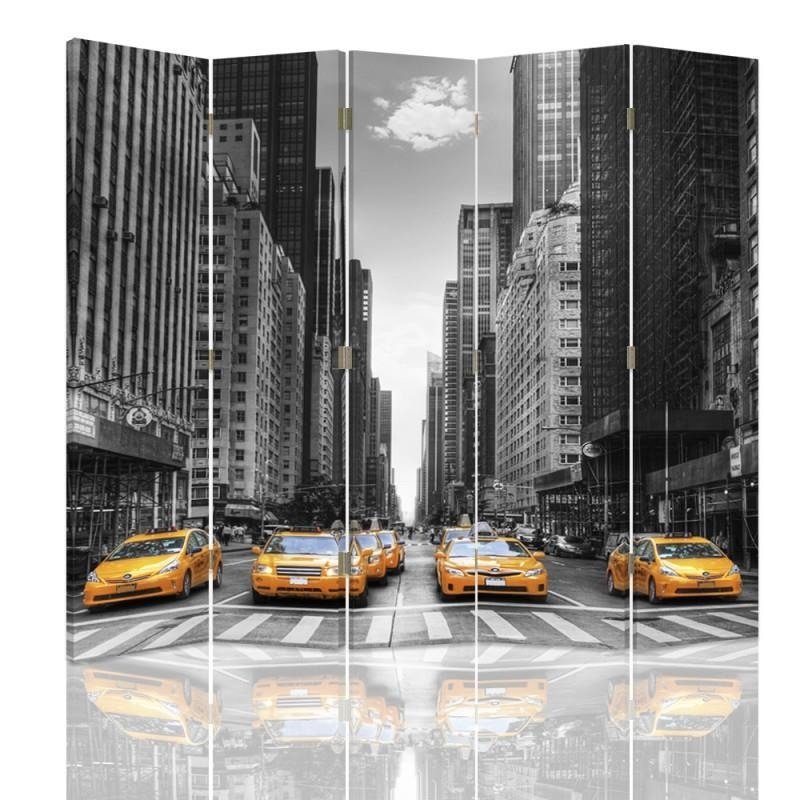 Aizslietnis, 5 paneļi, Divpusējs, 360 ° rotējošas eņģes, kanva, New York Taxi 