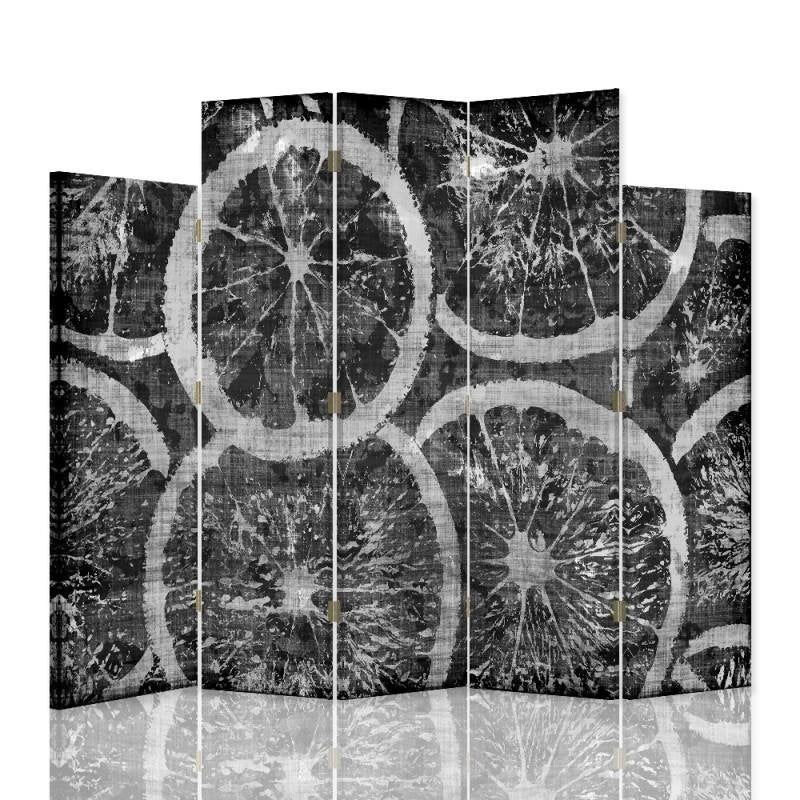 Decorative Aizslietnis, 5 paneļi, Divpusējs, 360 ° rotējošas eņģes, kanva, Sliced Oranges 