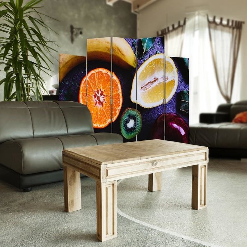 Decorative Aizslietnis, 5 paneļi, Divpusējs, 360 ° rotējošas eņģes, kanva, Sectioned Fruit 