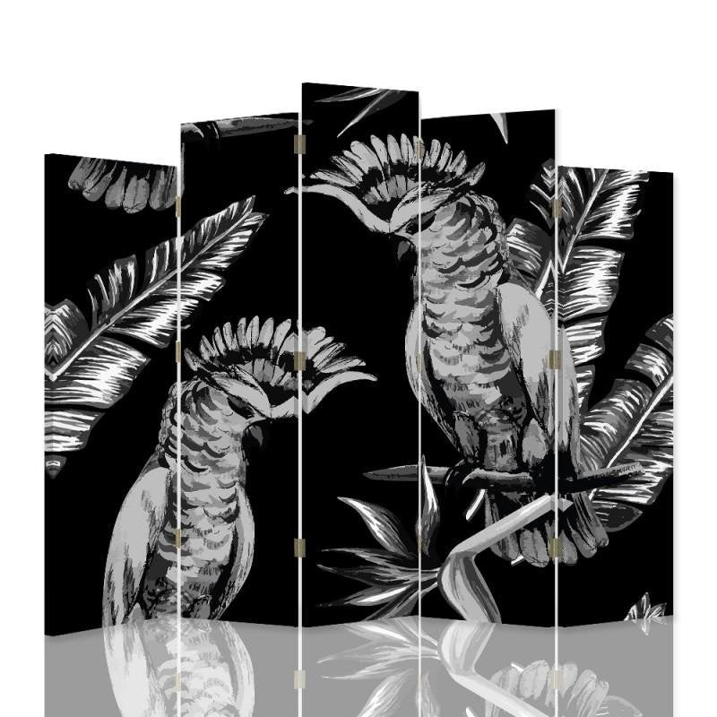 Decorative Aizslietnis, 5 paneļi, Divpusējs, 360 ° rotējošas eņģes, kanva, Bird Hussars 