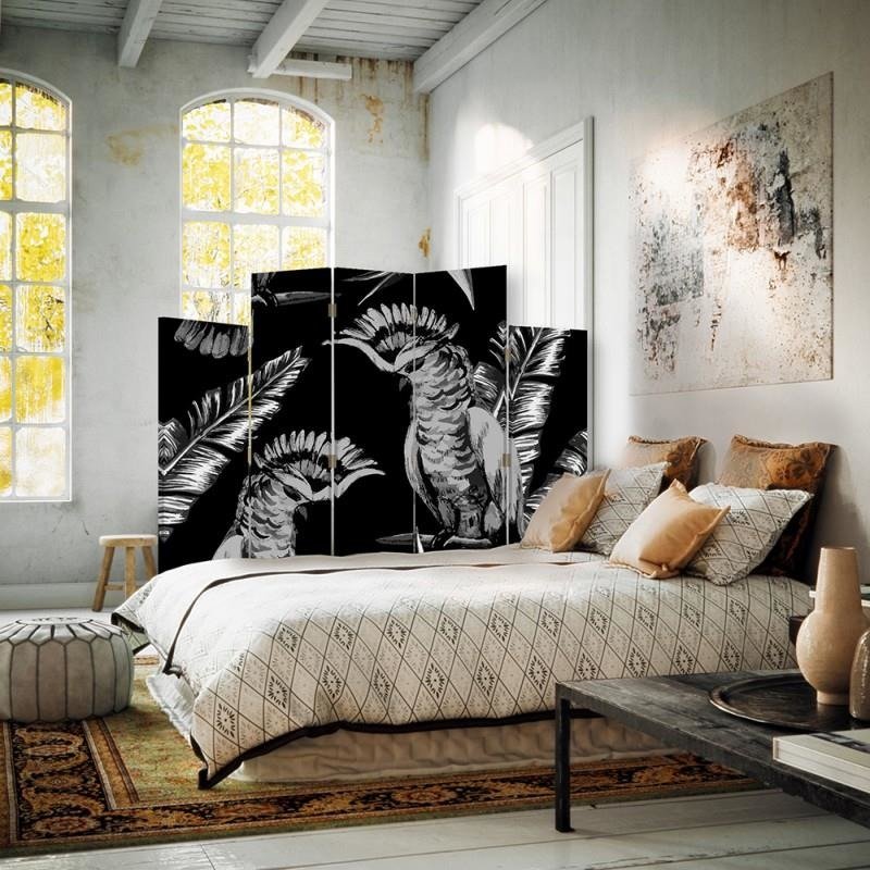 Decorative Aizslietnis, 5 paneļi, Divpusējs, 360 ° rotējošas eņģes, kanva, Bird Hussars 