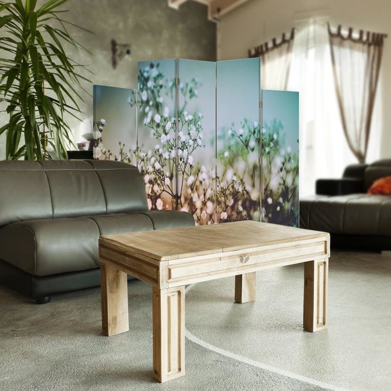 Decorative Aizslietnis, 5 paneļi, Divpusējs, 360 ° rotējošas eņģes, kanva, Plants With White Flowers 