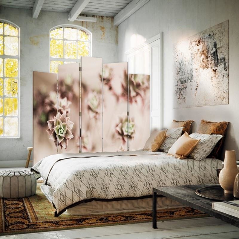Decorative Aizslietnis, 5 paneļi, Divpusējs, 360 ° rotējošas eņģes, kanva, Sedum Naskalny 