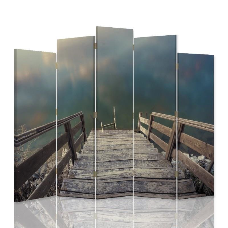 Decorative Aizslietnis, 5 paneļi, Divpusējs, 360 ° rotējošas eņģes, kanva,  360, Steps Water 