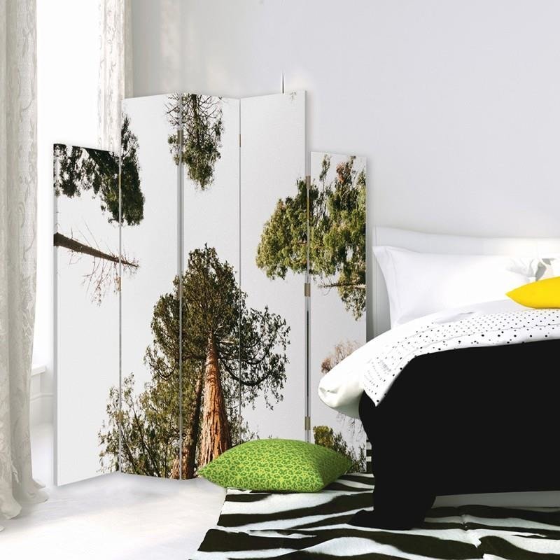 Decorative Aizslietnis, 5 paneļi, Divpusējs, 360 ° rotējošas eņģes, kanva, Pine In Perspective 