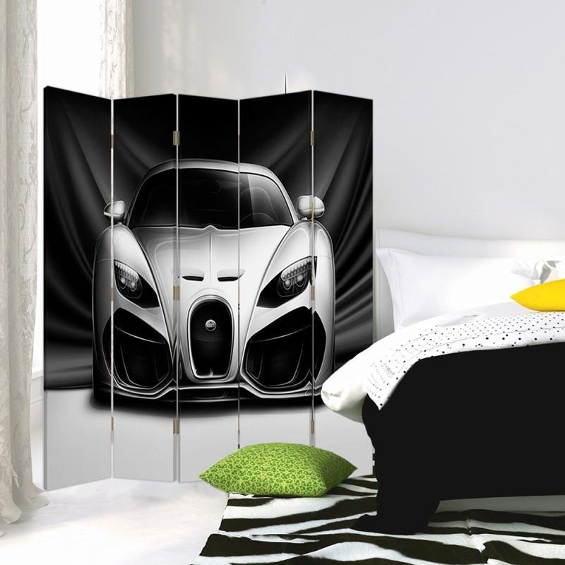 Aizslietnis, 5 paneļi, Divpusējs, 360 ° rotējošas eņģes, kanva, Sporty Car 