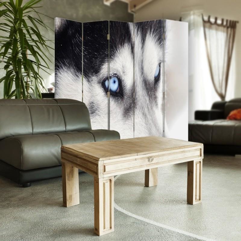 Aizslietnis, 5 paneļi, Divpusējs, 360 ° rotējošas eņģes, kanva, Siberian Husky 2 