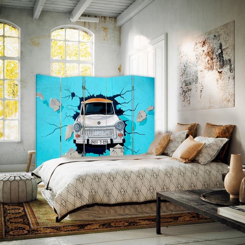 Aizslietnis, 5 paneļi, Divpusējs, 360 ° rotējošas eņģes, kanva, Trabant - A Car 