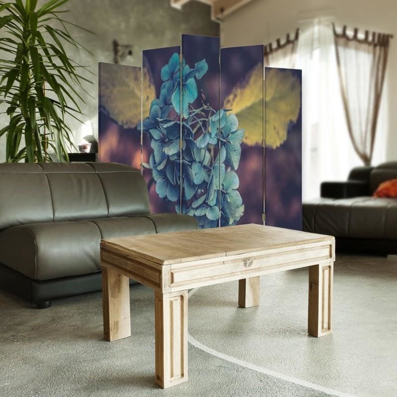 Decorative Aizslietnis, 5 paneļi, Divpusējs, 360 ° rotējošas eņģes, kanva, Turquoise Flower 1 