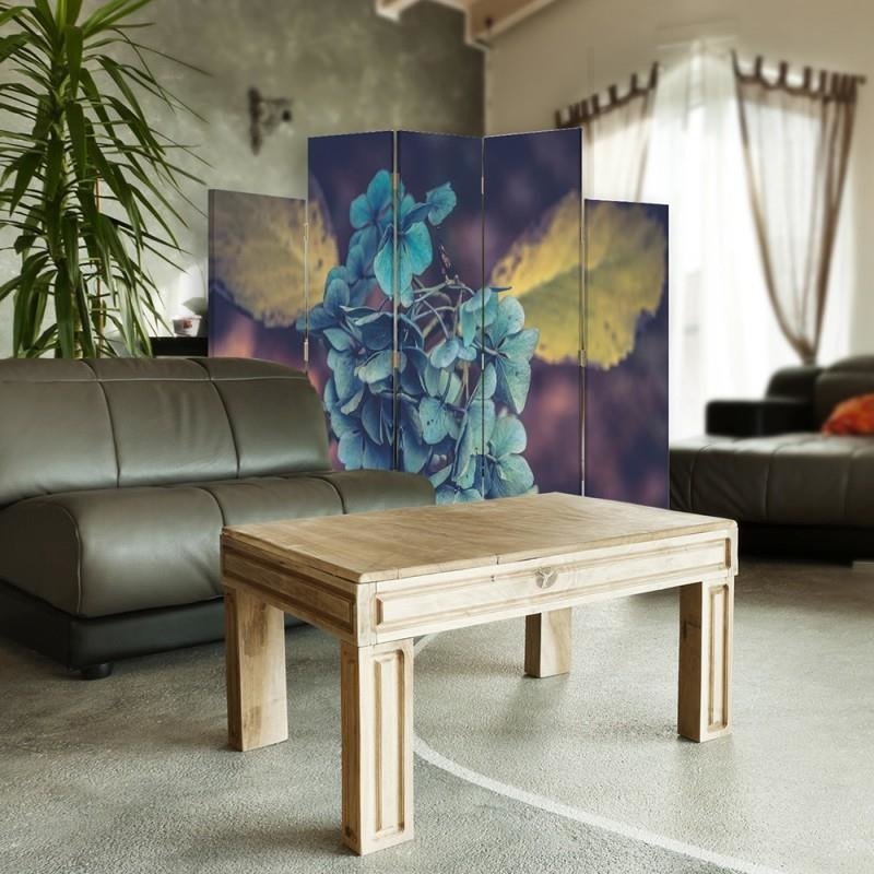 Decorative Aizslietnis, 5 paneļi, Divpusējs, 360 ° rotējošas eņģes, kanva, Turquoise Flower 1 