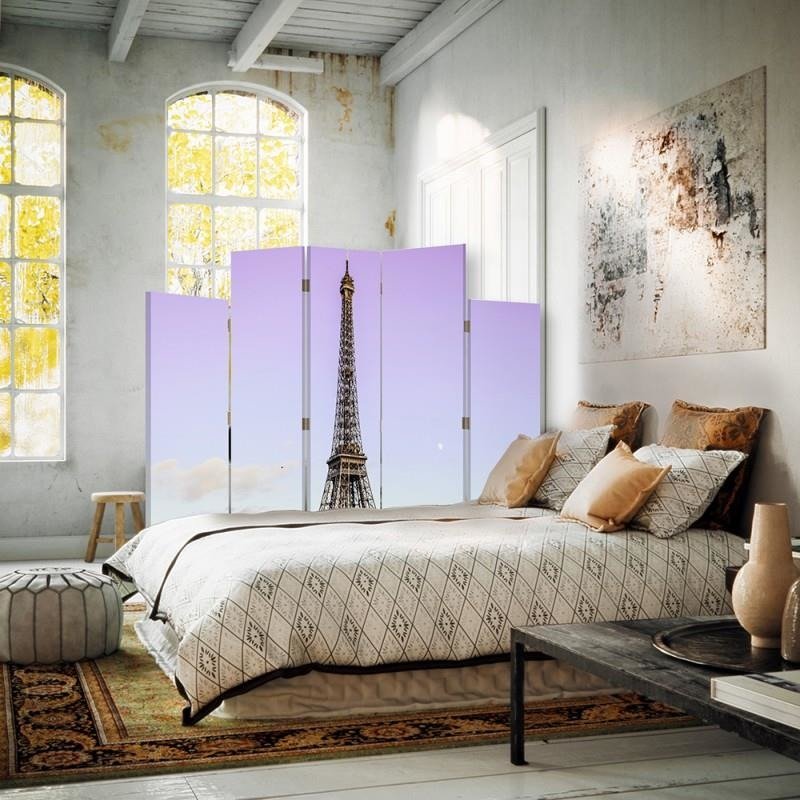 Decorative Aizslietnis, 5 paneļi, Divpusējs, 360 ° rotējošas eņģes, kanva, Eiffel Tower In Paris 