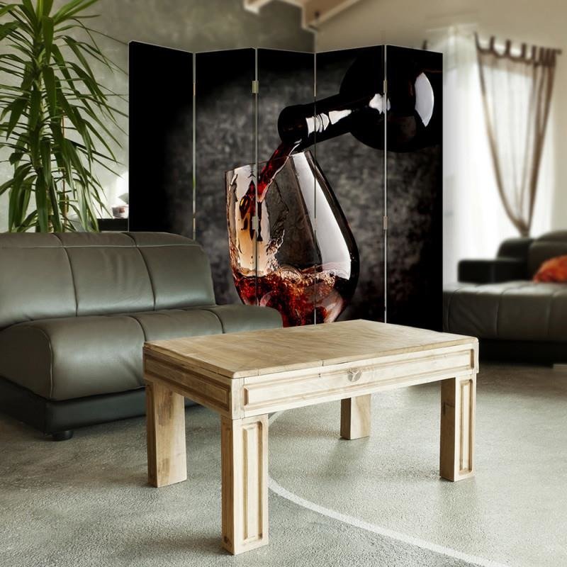 Aizslietnis, 5 paneļi, Divpusējs, 360 ° rotējošas eņģes, kanva, Red Wines 