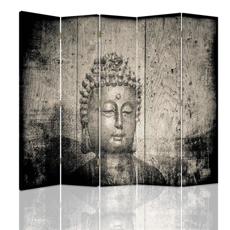 Aizslietnis, 5 paneļi, Divpusējs, 360 ° rotējošas eņģes, kanva, Buddha Image 