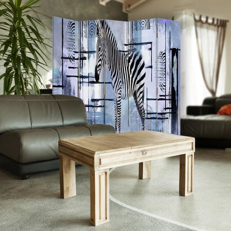 Aizslietnis, 5 paneļi, Divpusējs, 360 ° rotējošas eņģes, kanva, In The Abstract Zebra 