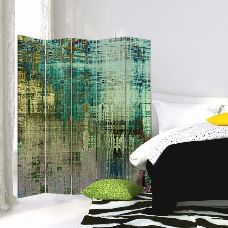 Aizslietnis, 5 paneļi, kanva, Abstract - Green Fantasy 