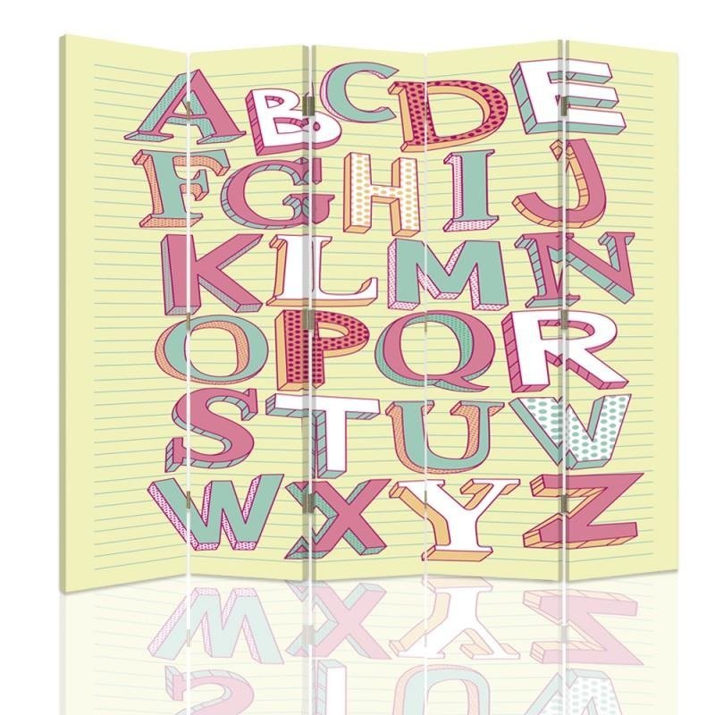 Aizslietnis, 5 paneļi, kanva, Alphabet 6 