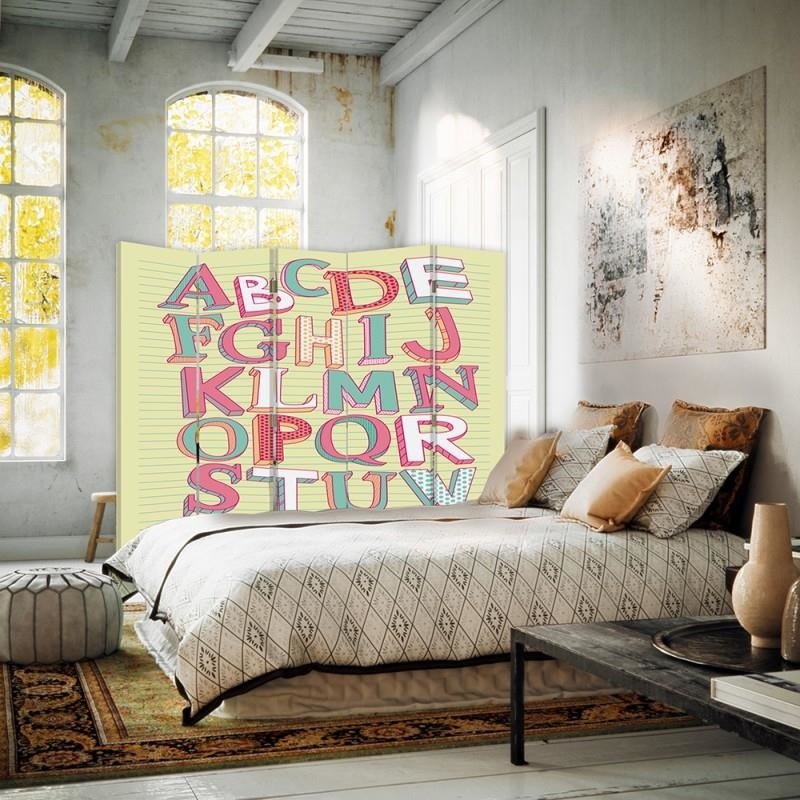 Aizslietnis, 5 paneļi, kanva, Alphabet 6 