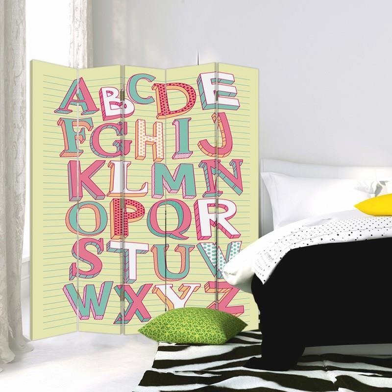 Aizslietnis, 5 paneļi, kanva, Alphabet 6 