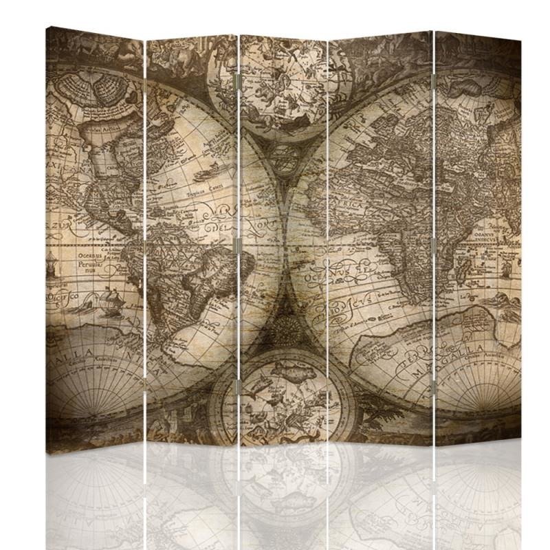 Aizslietnis, 5 paneļi, kanva, Ancient World Map 
