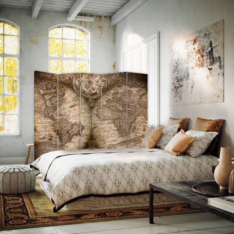 Aizslietnis, 5 paneļi, kanva, Ancient World Map 