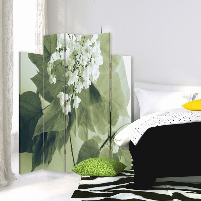 Decorative Aizslietnis, 5 paneļi, kanva, White Flower 