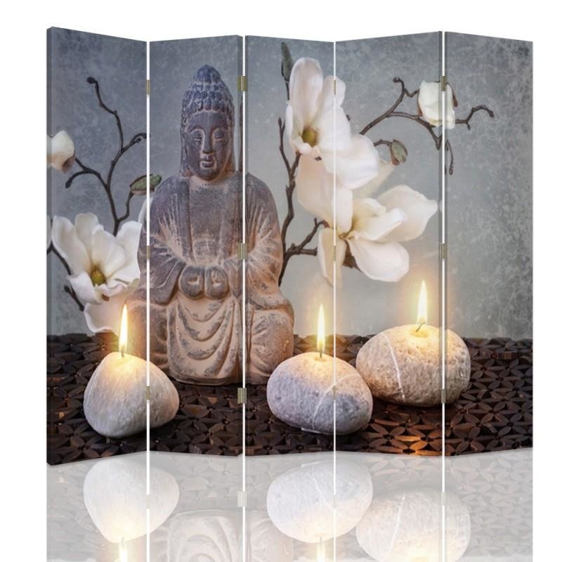 Aizslietnis, 5 paneļi, kanva, Buddha 