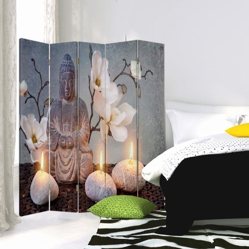 Aizslietnis, 5 paneļi, kanva, Buddha 