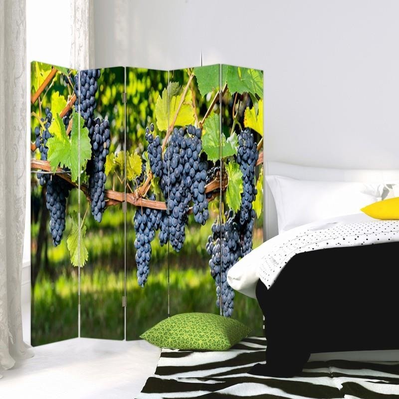 Aizslietnis, 5 paneļi, kanva, Dark Grapes 