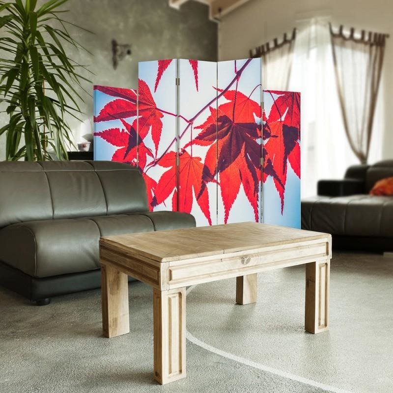 Decorative Aizslietnis, 5 paneļi, kanva, Red Leaves 