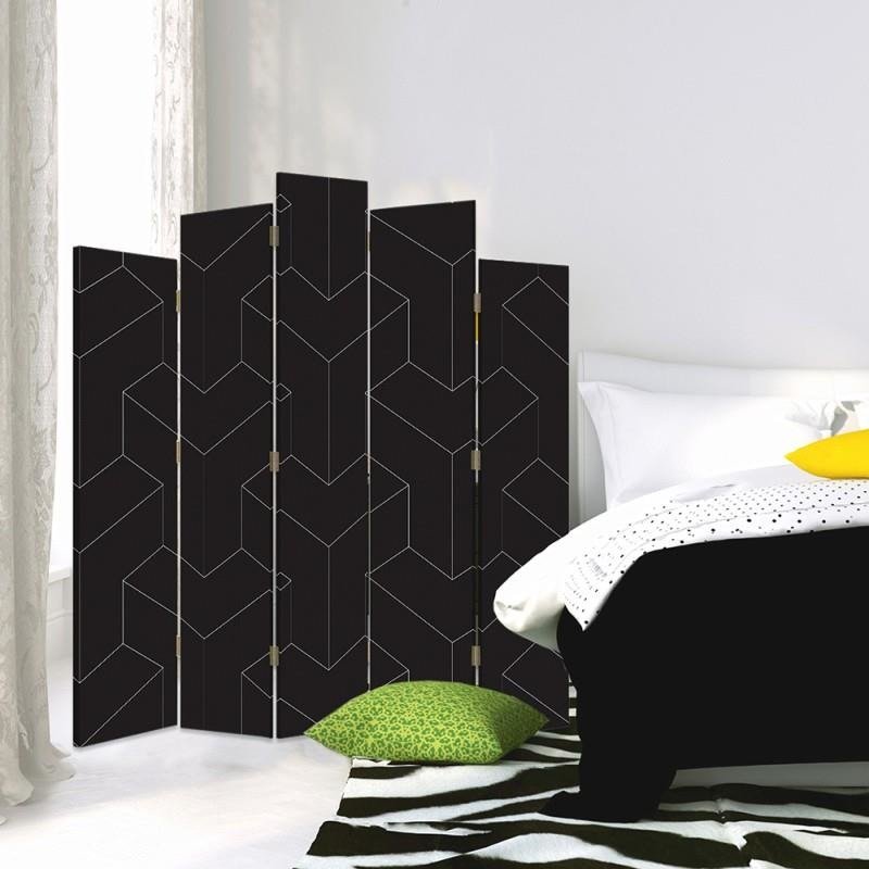 Decorative Aizslietnis, 5 paneļi, kanva, Geometric Figures 