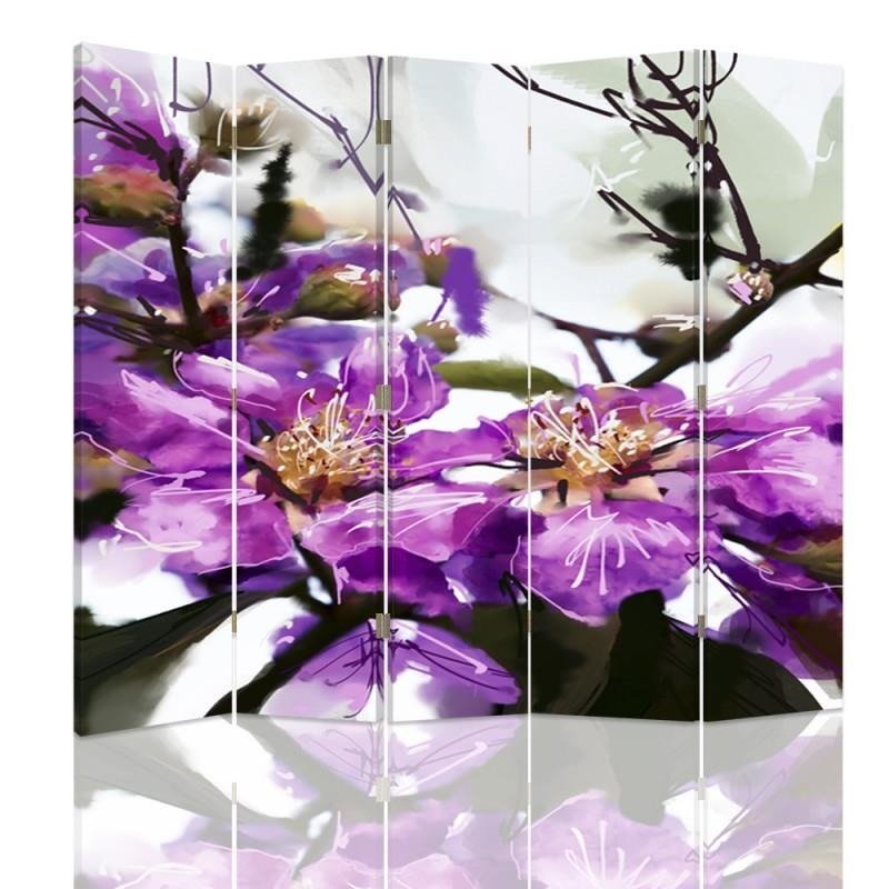 Aizslietnis, 5 paneļi, kanva, Purple Flower 2 