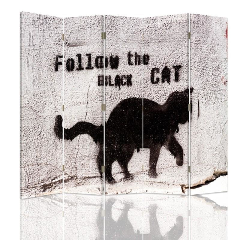 Aizslietnis, 5 paneļi, kanva, Folow The Black Cat 