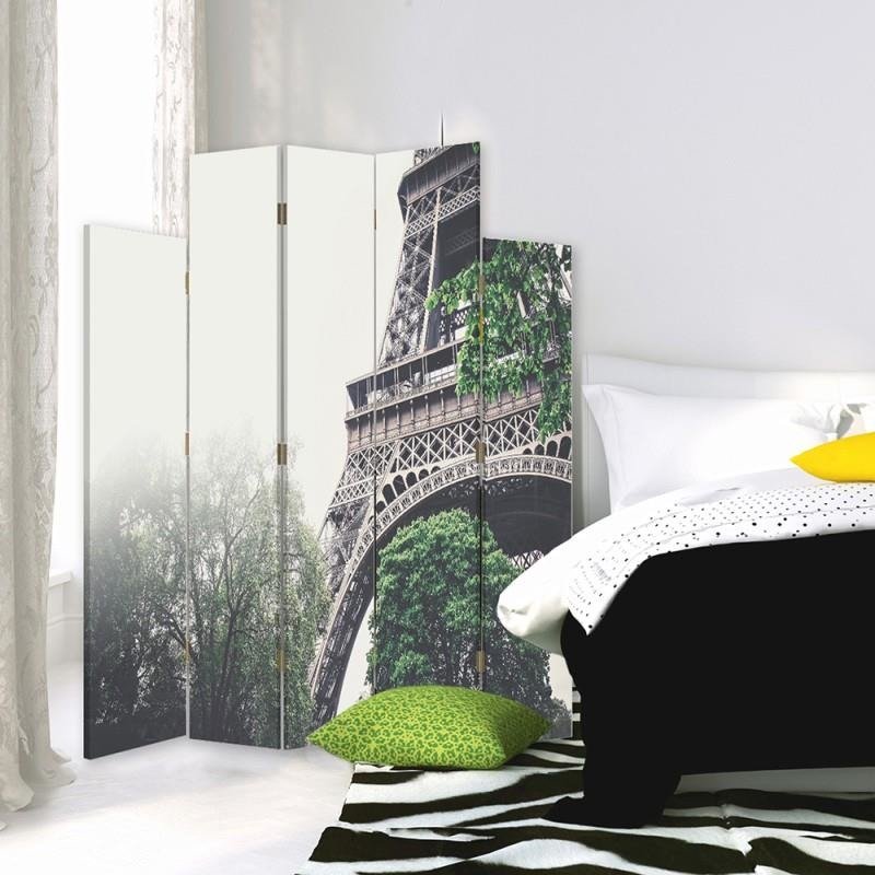Decorative Aizslietnis, 5 paneļi, kanva, Fragment Of Eiffel Tower 