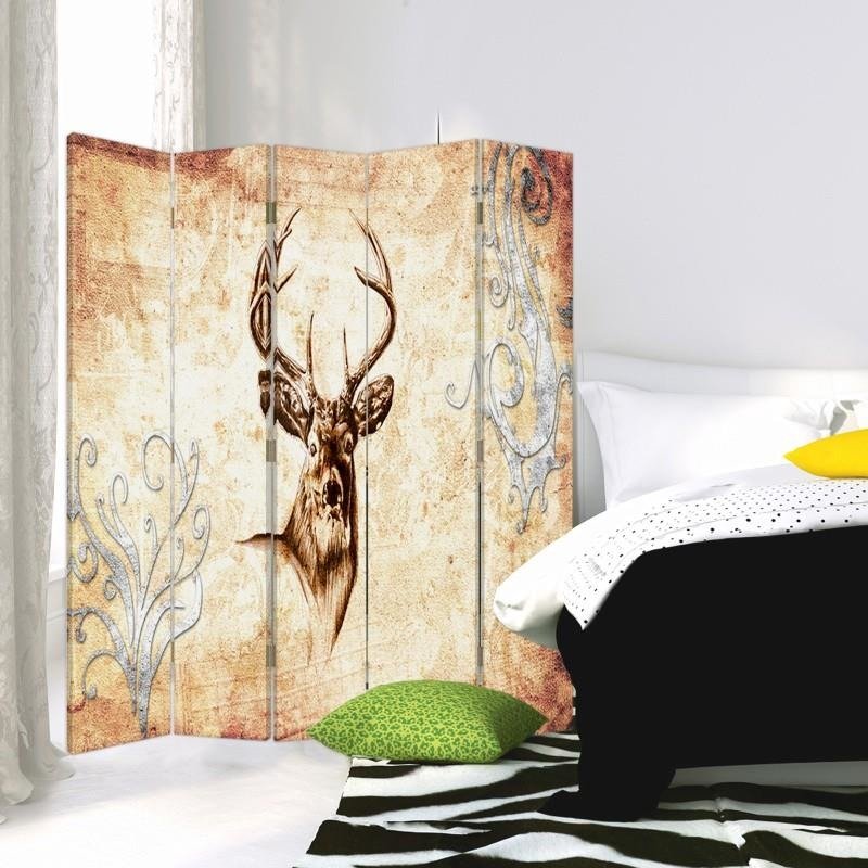 Aizslietnis, 5 paneļi, kanva, Head Deer 1 