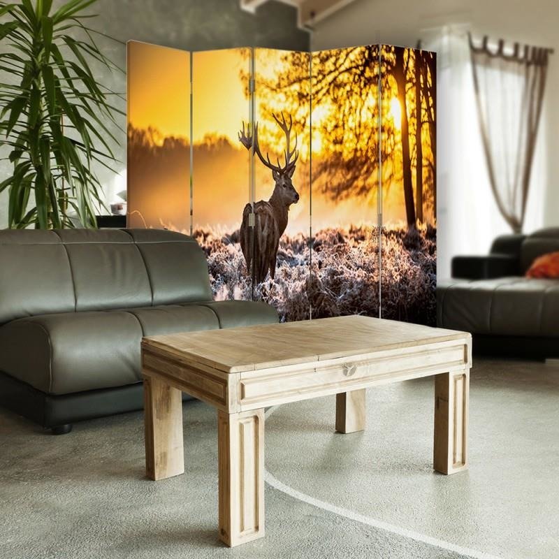 Aizslietnis, 5 paneļi, kanva, Deer Sunset 