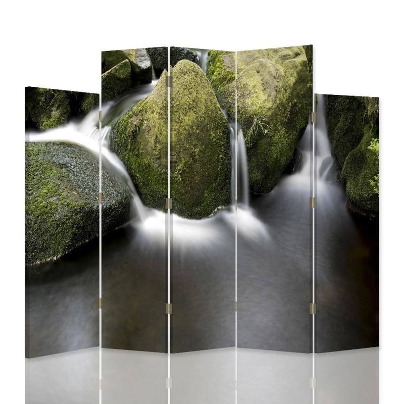 Decorative Aizslietnis, 5 paneļi, kanva, Stones In The River 