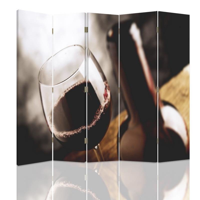 Aizslietnis, 5 paneļi, kanva, 1 Glass Of Wine 