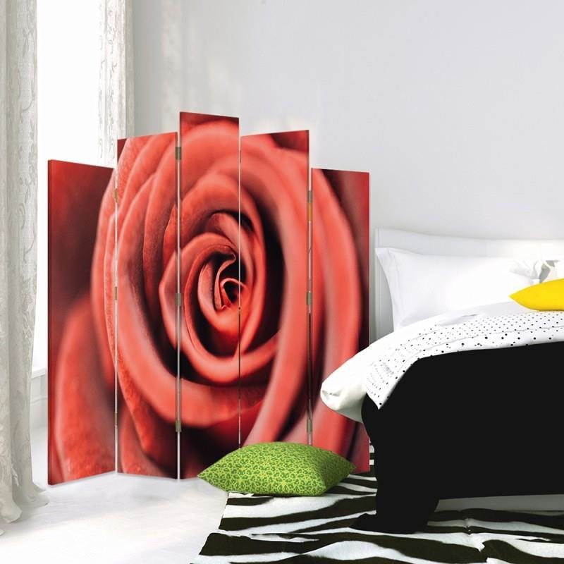 Decorative Aizslietnis, 5 paneļi, kanva, Flower Rose 1 