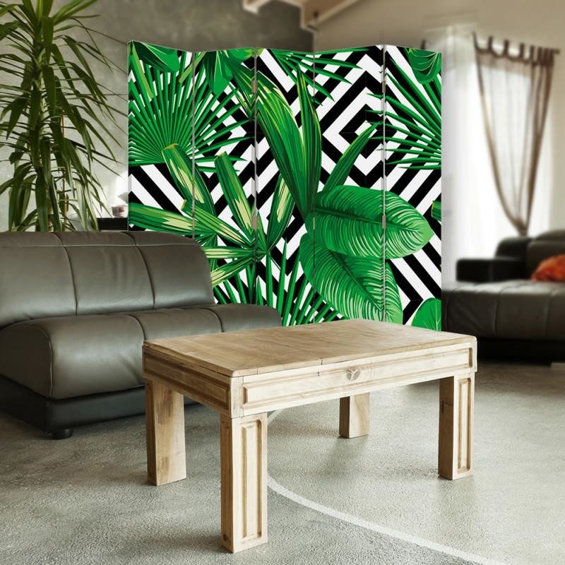 Aizslietnis, 5 paneļi, kanva, Leafy Composition 