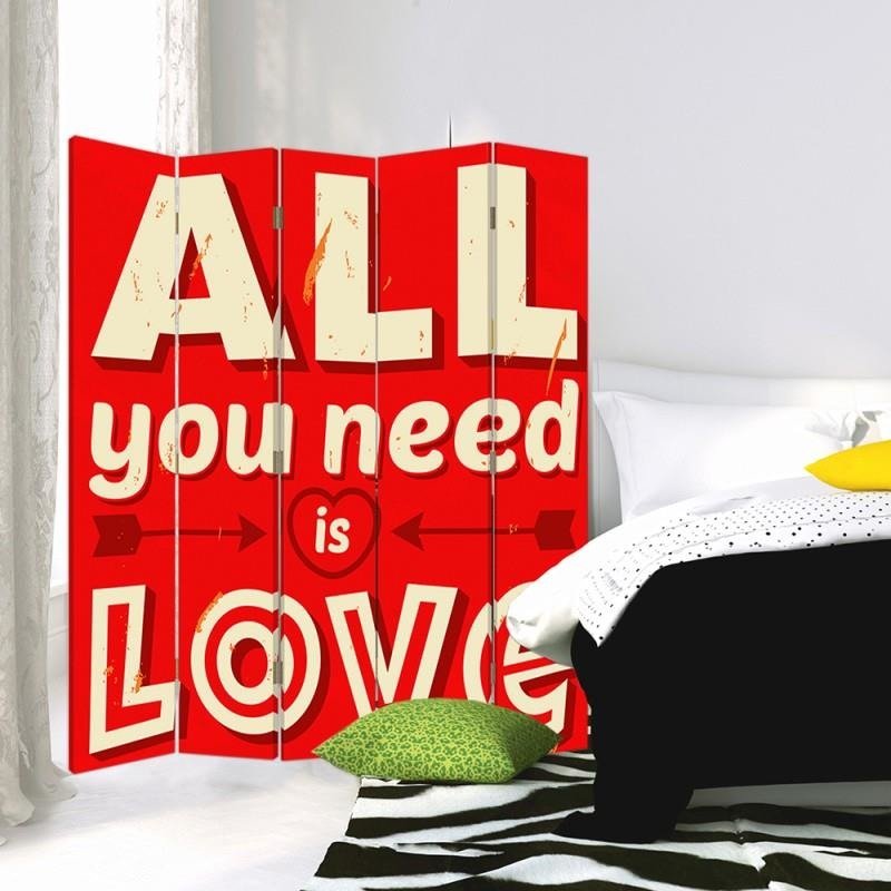 Aizslietnis, 5 paneļi, kanva, Love 