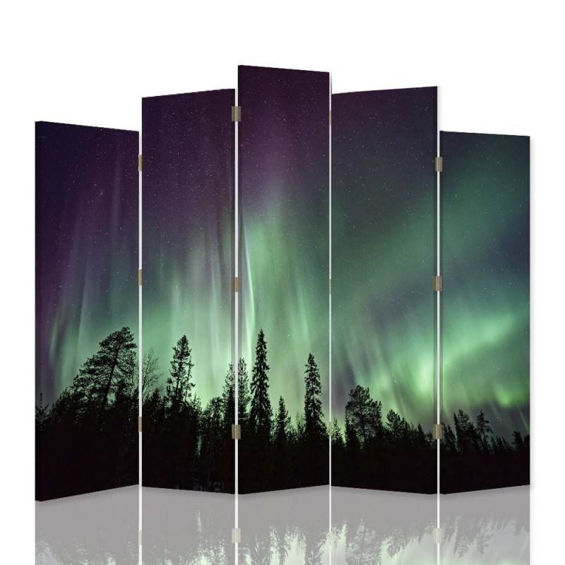 Decorative Aizslietnis, 5 paneļi, kanva, Luna Over The Forest 
